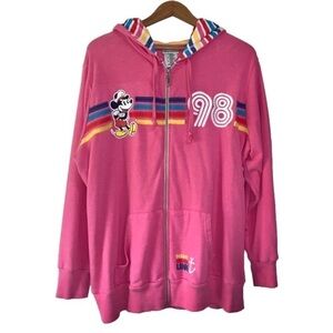 Disney Cruise Line 98 Mickey Mouse sailor lightweight pink zip up hoodie jacket